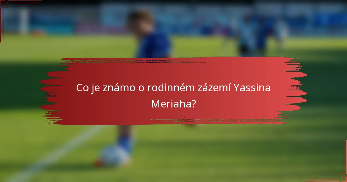 Co je známo o rodinném zázemí Yassina Meriaha?