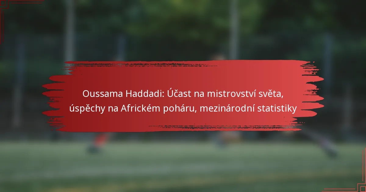 Oussama Haddadi: Účast na mistrovství světa, úspěchy na Africkém poháru, mezinárodní statistiky