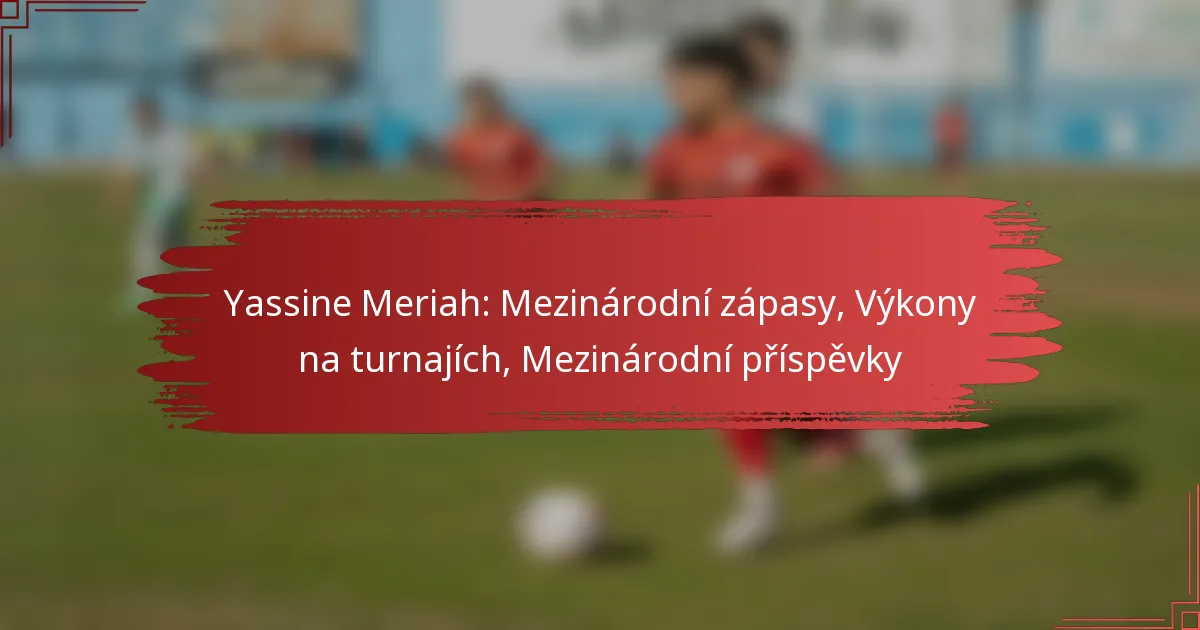Yassine Meriah: Mezinárodní zápasy, Výkony na turnajích, Mezinárodní příspěvky