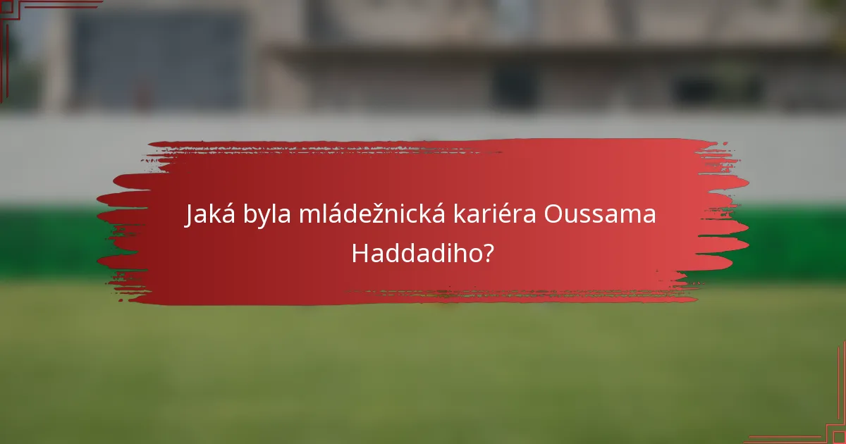 Jaká byla mládežnická kariéra Oussama Haddadiho?