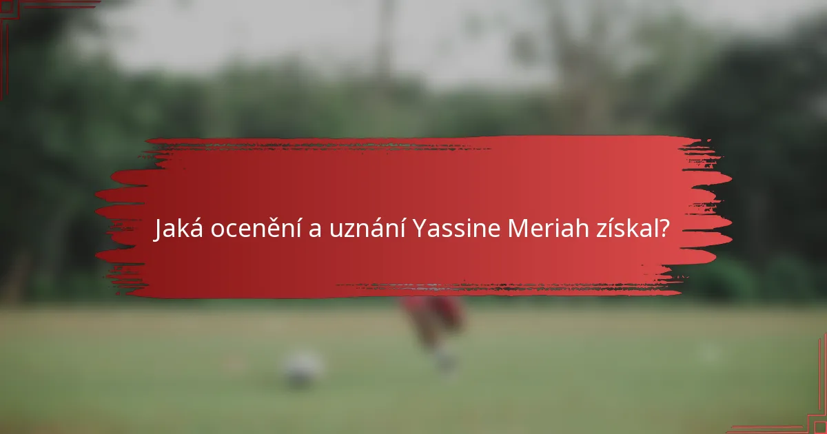 Jaká ocenění a uznání Yassine Meriah získal?