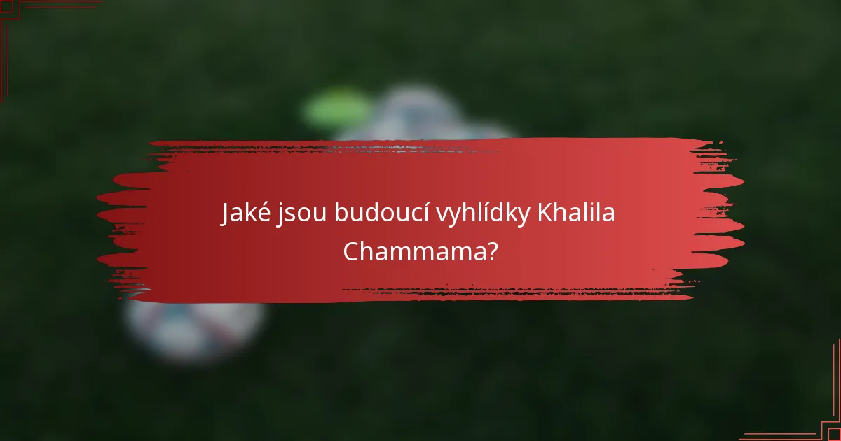 Jaké jsou budoucí vyhlídky Khalila Chammama?