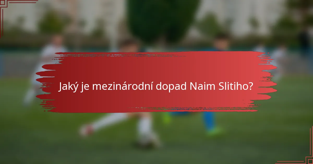 Jaký je mezinárodní dopad Naim Slitiho?